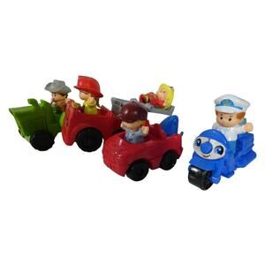 Mattel Fischer Price Little People Lot of 4 Vehicles 5 Figures Preschool